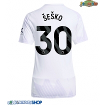 Maglie da calcio Manchester United Benjamin Sesko #30 Seconda Maglia Femminile 2025-26 Manica Corta